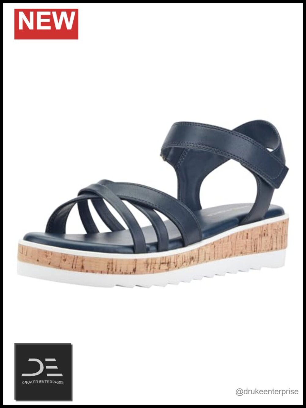 Marc Fisher Gyllie Wedge Sandals Faux Leather Open Toe Dress Sandals